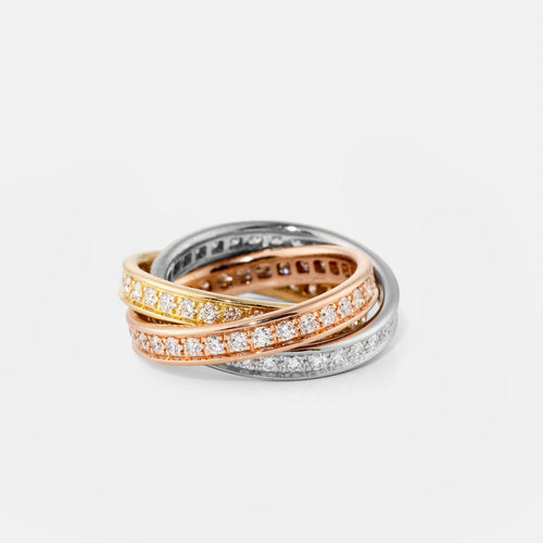 Bague 52 Cartier Trinity - Bague en trois ors et diamants 58 Facettes 327