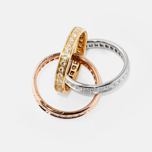 Bague 52 Cartier Trinity - Bague en trois ors et diamants 58 Facettes 327