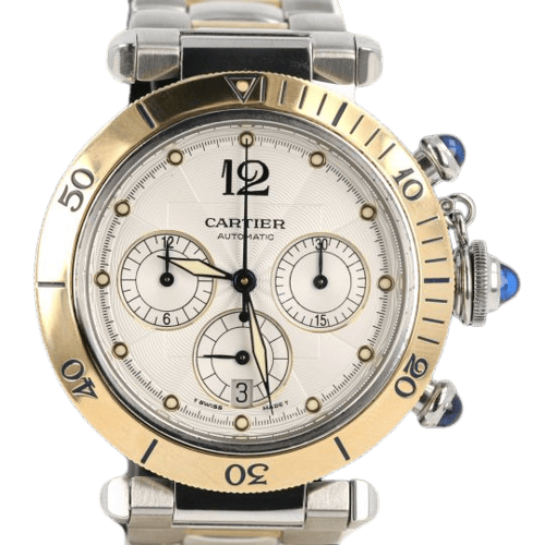 Montre Cartier Pasha - Montre chronographe en or jaune et acier 58 Facettes MT47456