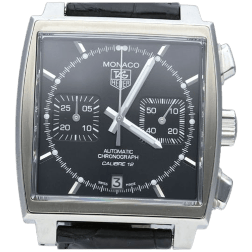Montre TAG Heuer Monaco - Montre chronographe Calibre 12 en acier 58 Facettes MT47553