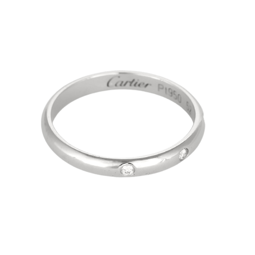 52 Cartier Alliance 1895 - Alliance en platine et diamants 58 Facettes EDSR-6