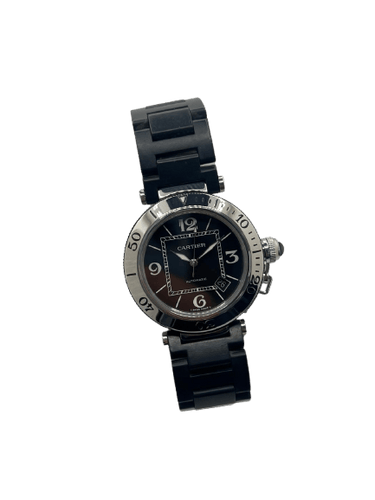 Montre Cartier Pasha Seatimer - Montre en acier cadran noir 58 Facettes 2141