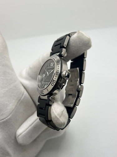 Montre Cartier Pasha Seatimer - Montre en acier cadran noir 58 Facettes 2141