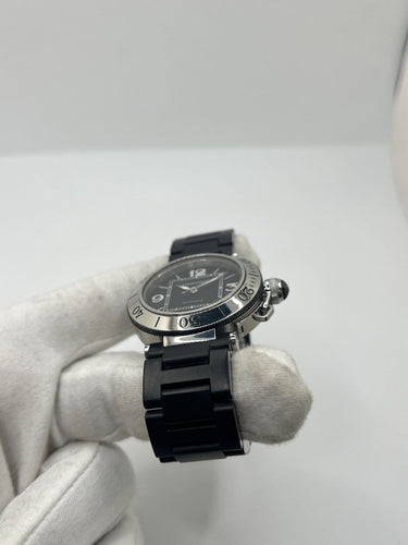 Montre Cartier Pasha Seatimer - Montre en acier cadran noir 58 Facettes 2141