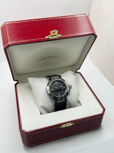 Montre Cartier Pasha Seatimer - Montre en acier cadran noir 58 Facettes 2141