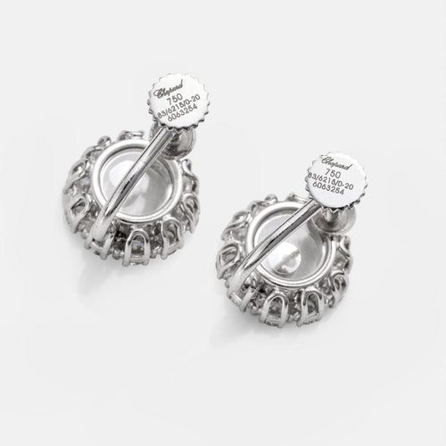 Boucles d'oreilles Chopard Happy Diamonds - Boucles d'oreilles en or blanc et diamants 58 Facettes 283