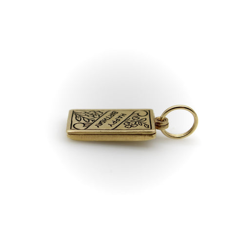 Mechanical birthday pendant in 14K gold and enamel 58 Facettes 11173
