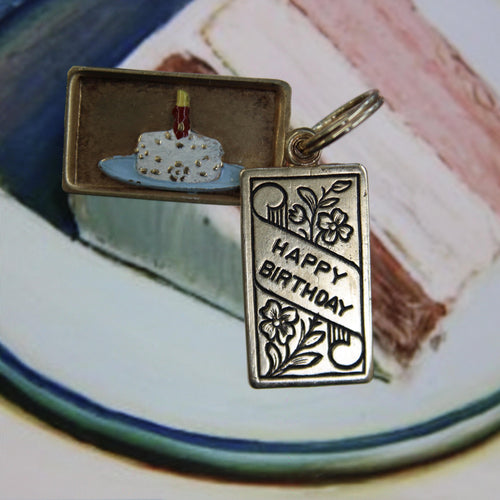 Mechanical birthday pendant in 14K gold and enamel 58 Facettes 11173