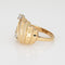 Bague 52 Bague cocktail vintage - dôme ajouré en or jaune 14 carats et diamants 58 Facettes G13622