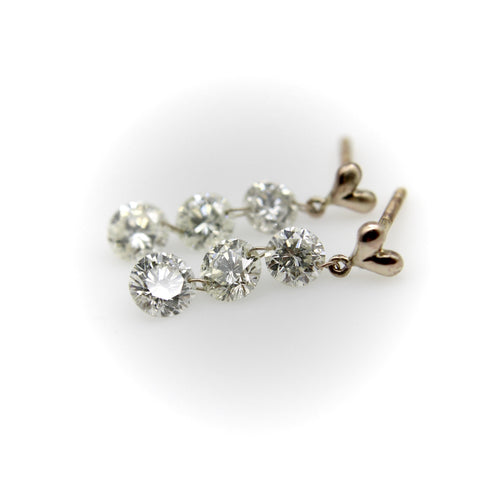 Náušnice Visací náušnice ze 14K zlata, Platina a diamanty 58 Facettes 11171
