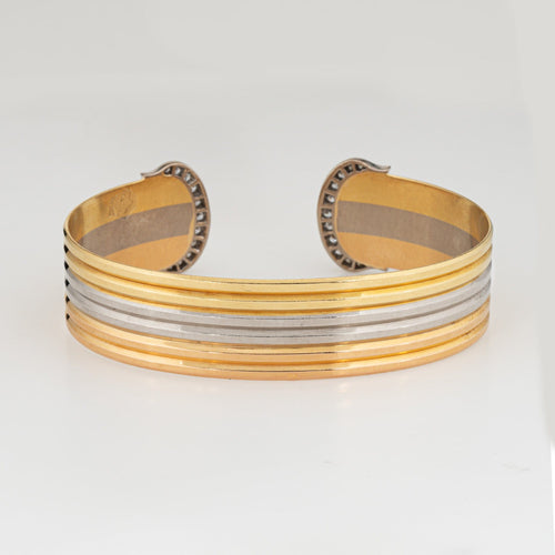 Bracelet Cartier C de Cartier - Bracelet manchette Double C en or tricolore 18k et diamants 58 Facettes G13728