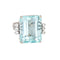 Bague 53 Bague cocktail aigue-marine 27 ct en or blanc 14k et diamants 58 Facettes G13870