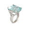 Bague 53 Bague cocktail aigue-marine 27 ct en or blanc 14k et diamants 58 Facettes G13870