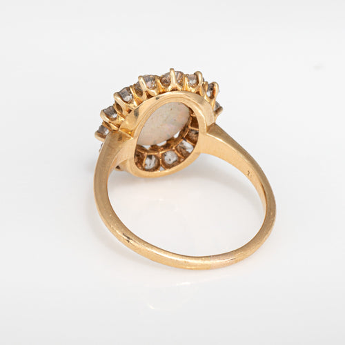 Bague Bague victorienne ancienne opale et diamants en or jaune 18k 58 Facettes G13874