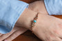Bracelet ancien - Or 14 carats, diamants et turquoise 58 Facettes 13495