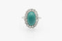 Bague 55 Bague en platine avec turquoise et diamants 58 Facettes 12386A