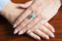 Bague 55 Bague en platine avec turquoise et diamants 58 Facettes 12386A