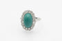Bague 55 Bague en platine avec turquoise et diamants 58 Facettes 12386A