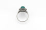 Bague 55 Bague en platine avec turquoise et diamants 58 Facettes 12386A
