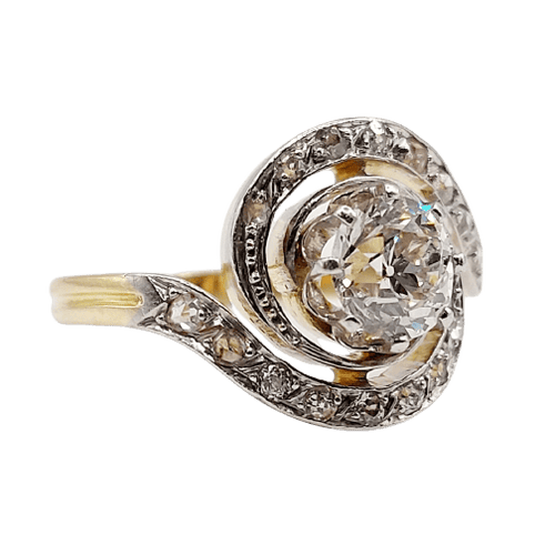 54.5 Bague tourbillon en or 18k, platine et diamants 58 Facettes A07612