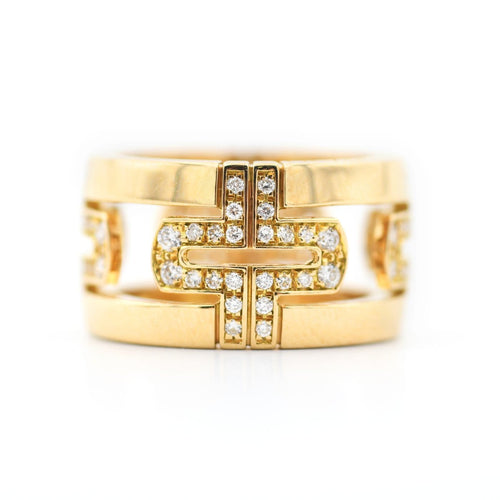 Bague 52 Bulgari Parentesi - Bague en or jaune et diamants 58 Facettes 632A26_M