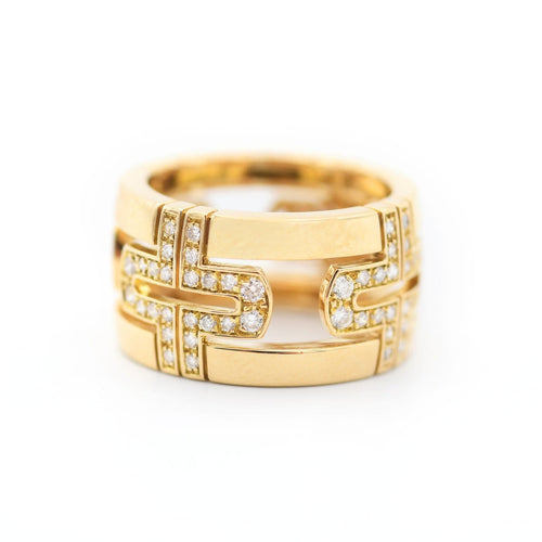 Bague 52 Bulgari Parentesi - Bague en or jaune et diamants 58 Facettes 632A26_M