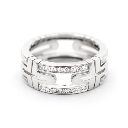55 Bulgari Parentesi - Bague en or blanc et diamants 58 Facettes 636B26_M