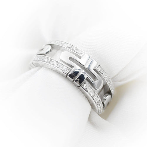55 Bulgari Parentesi - Bague en or blanc et diamants 58 Facettes 636B26_M