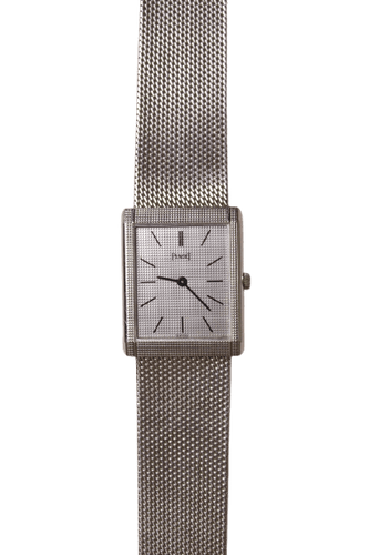 Piaget Tank - Montre extra-plate en or blanc Clous de Paris 58 Facettes MONTRE-013