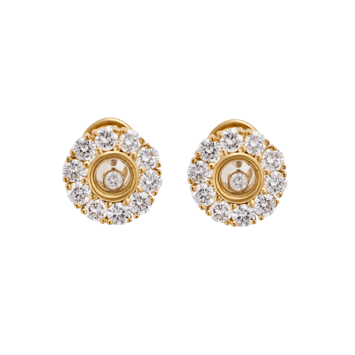 Chopard Happy Diamonds - Yellow gold and diamond earrings 