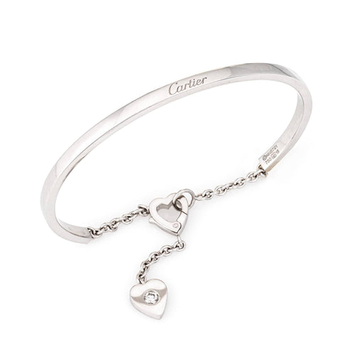 Bracelet Cartier Mon Amour - Bracelet jonc en or blanc 18 carats et diamant, taille 15 58 Facettes G13890