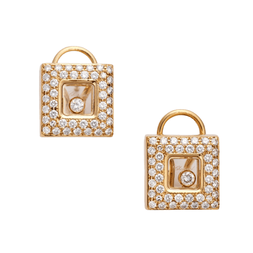 Chopard Happy Diamonds - Øredobber i gult gull og diamanter 
