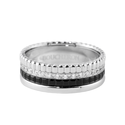53 Boucheron Quatre Black Edition - Bague en or blanc et diamants 58 Facettes 288