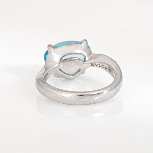 Bague 49 Bvlgari Mediterranean Eden - Bague en or blanc 18 ct avec topaze bleue 58 Facettes G13917