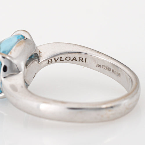 Bague 49 Bvlgari Mediterranean Eden - Bague en or blanc 18 ct avec topaze bleue 58 Facettes G13917