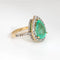 Bague 56 Bague cocktail vintage émeraude et diamants en or jaune 14 carats 58 Facettes G13927