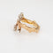 Bague 49 Bague branche vintage années 1960 en or jaune 14 carats et diamants 58 Facettes G13972