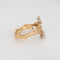 Bague 49 Bague branche vintage années 1960 en or jaune 14 carats et diamants 58 Facettes G13972