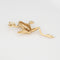 Pendentif Pendentif grenouille vintage en or jaune 14 carats, yeux émeraude 58 Facettes G13982