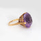 Bague 54 Bague cocktail rétro en or jaune 18 carats et améthyste 58 Facettes G13969