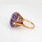 Bague 54 Bague cocktail rétro en or jaune 18 carats et améthyste 58 Facettes G13969