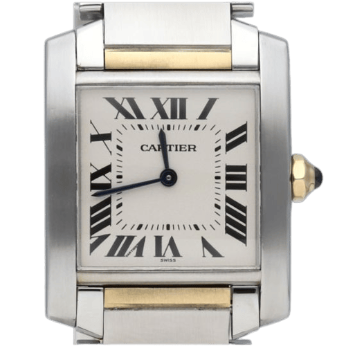 Montre Cartier Tank Française - Montre en or jaune et acier 58 Facettes MT47761