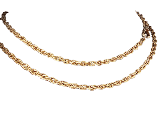 Collier maille jaseron triple en or jaune 14K 58 Facettes Collier 2