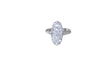 62 Bague marquise ancienne en or blanc et diamants 58 Facettes