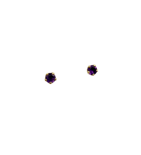 Vintage 18k gold and amethyst earrings 