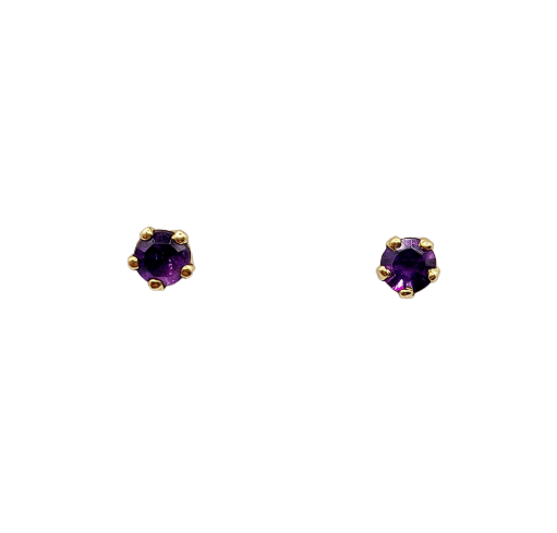Vintage 18k gold and amethyst earrings 