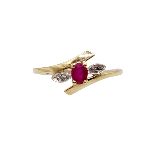 18K gold and ruby Art Nouveau ring 