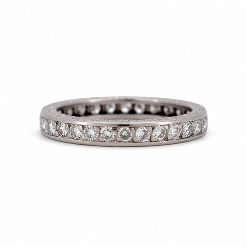 53 Art déco - Bague d'éternité en platine et diamants 58 Facettes RI-1066