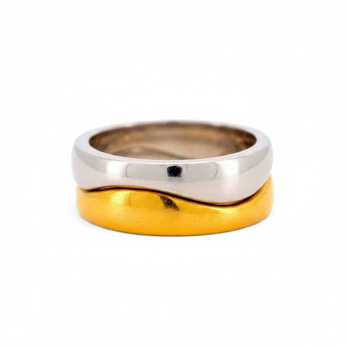 52 Cartier Nouvelle Vague - Bague en or blanc et jaune 58 Facettes RI-1074