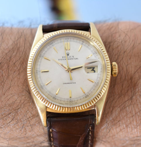 Rolex Oyster Perpetual Date Ovettone - Montre en or jaune 14 carats 58 Facettes RO-800